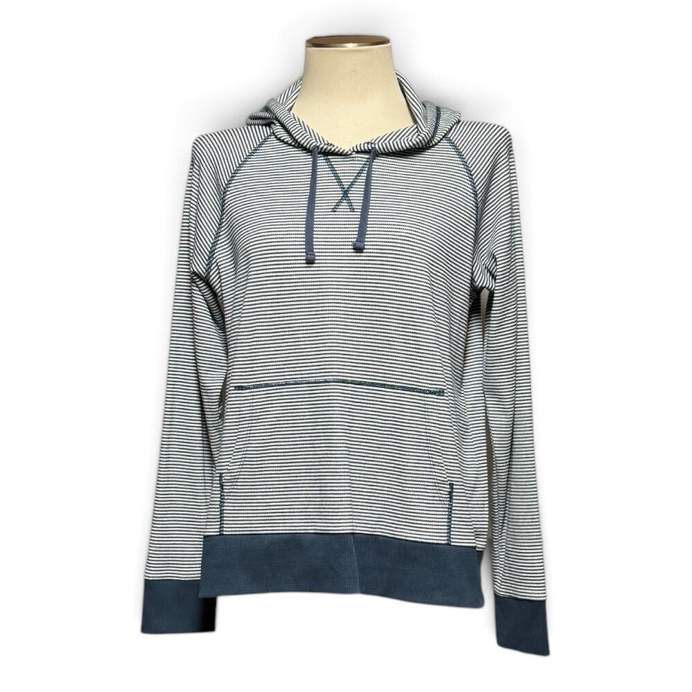 Kuhl Stria Pullover Hoody Blue Stripe Pocket Large